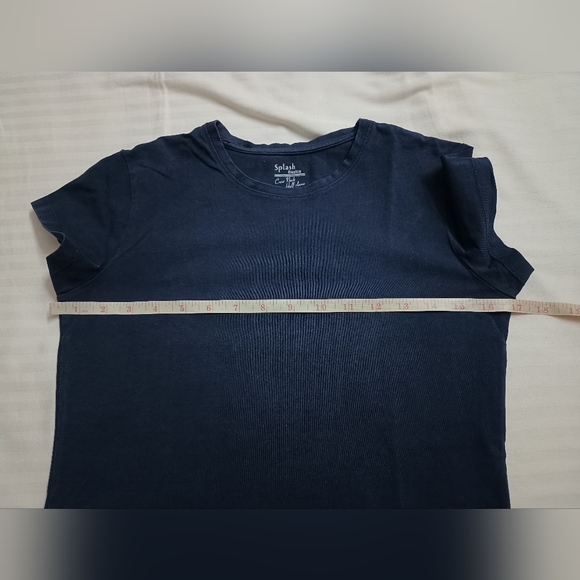 Splash Women's Navy Blue Solid Round neck Cotton T- shirt - Picture 4 of 5
